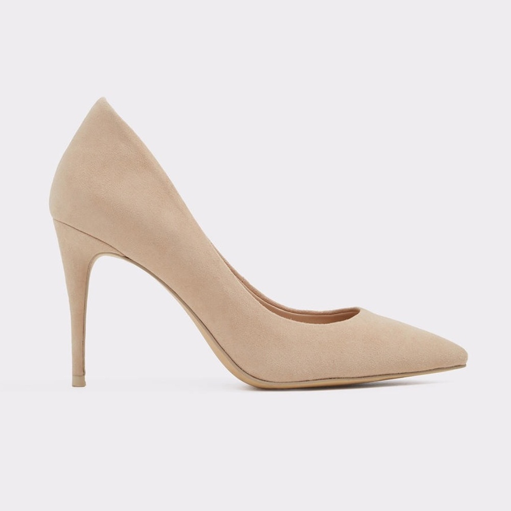 Bone Suede Stiletto Pumps
